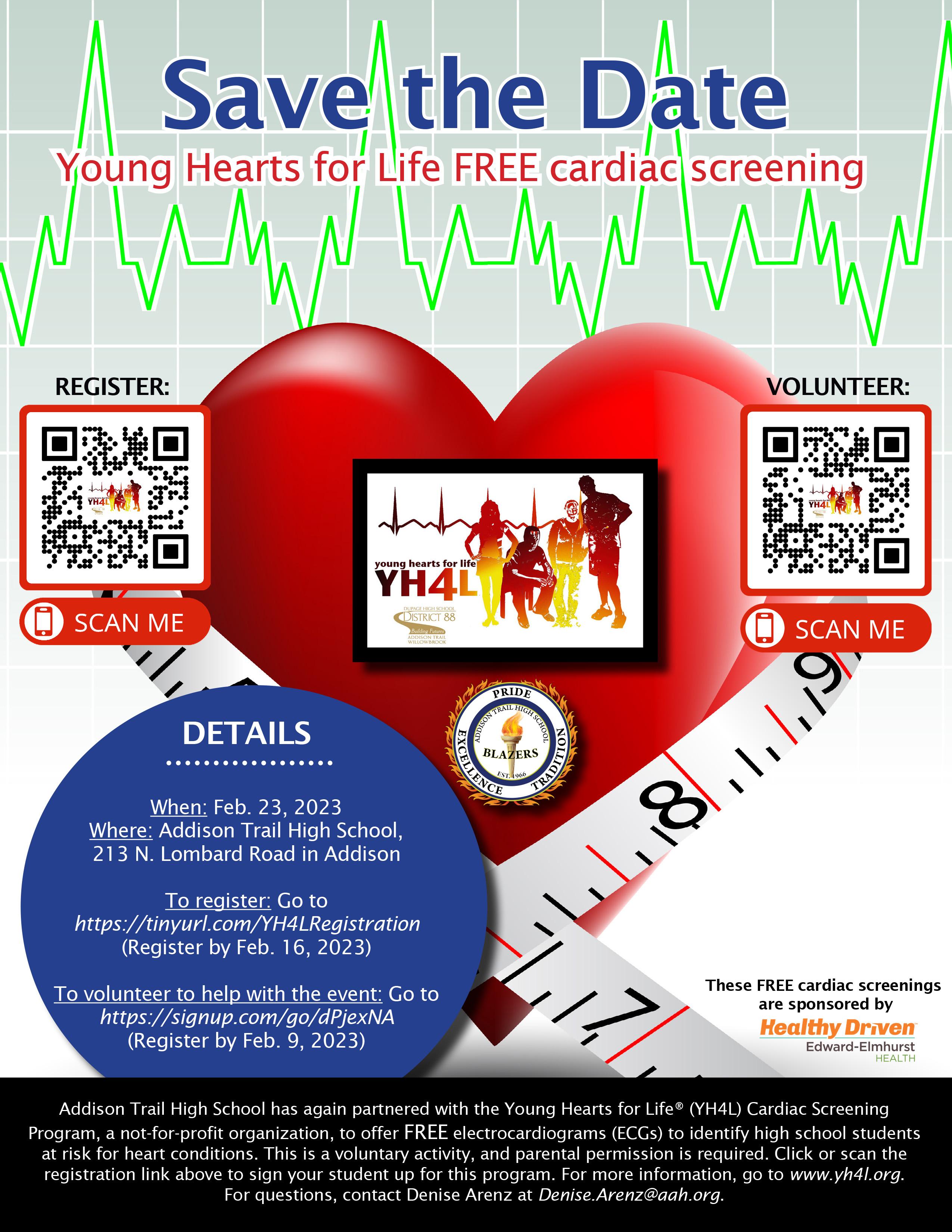 Addison Trail to partner with Young Hearts for Life to provide free cardiac screenings for students