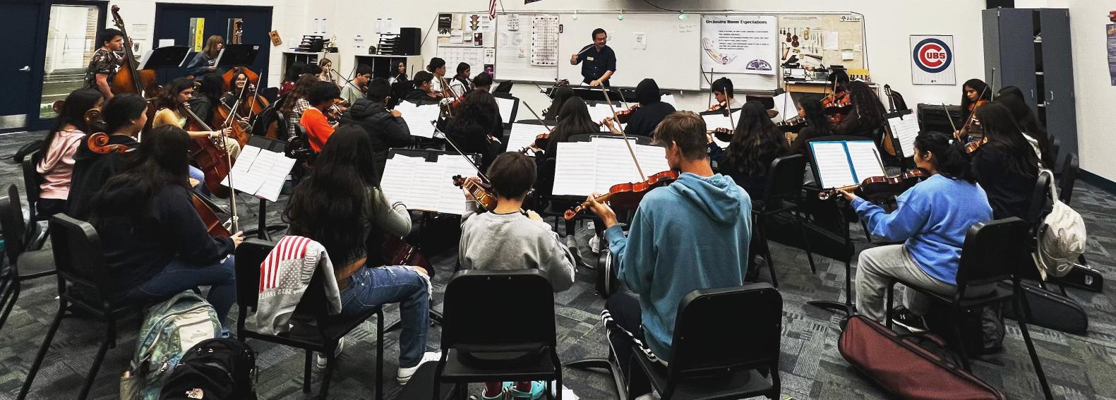 Addison Trail provides students with clinics led by professional musicians through Young People’s Music Initiative Grant