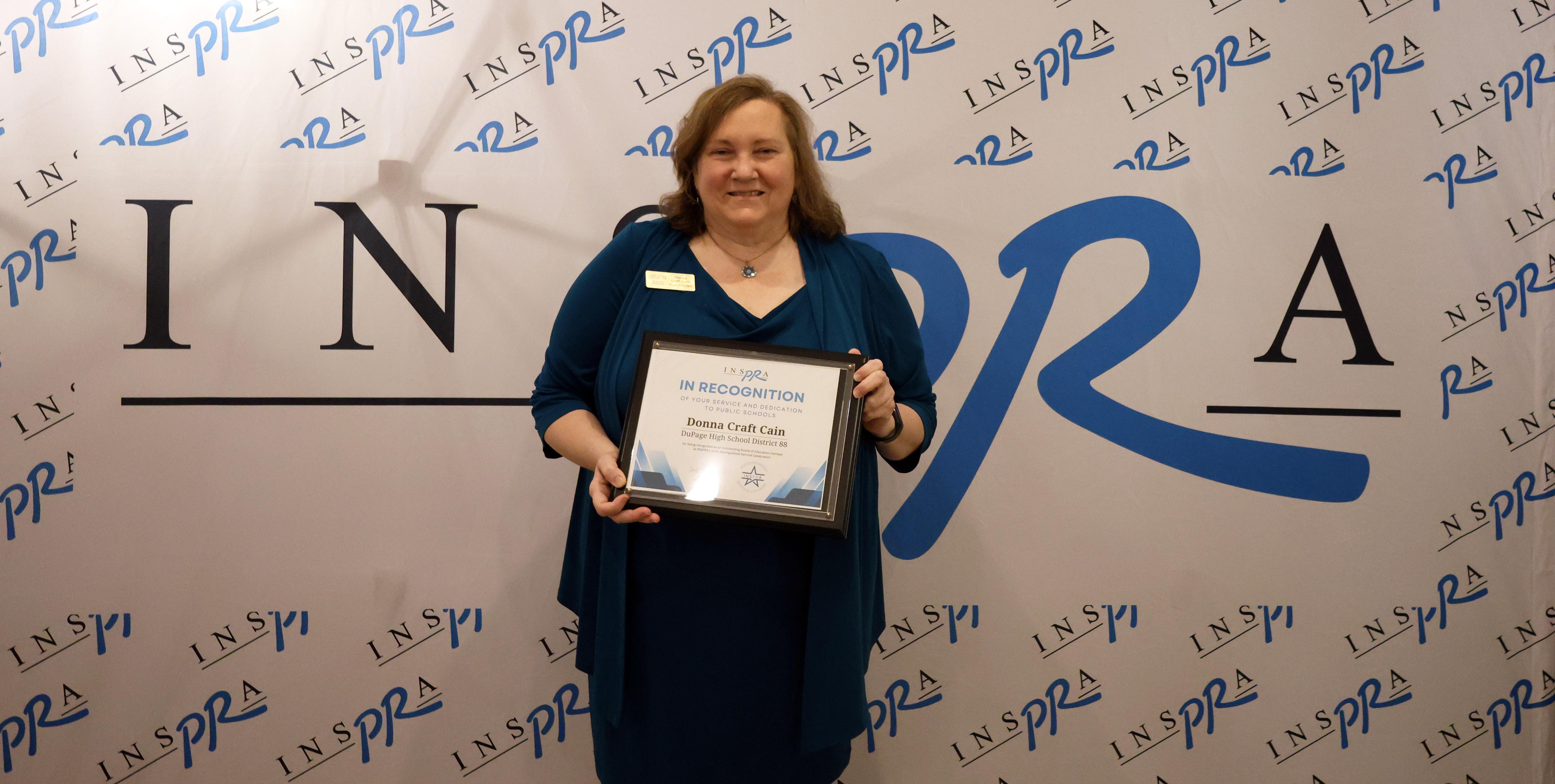 District 88 Board of Education President earns state-level recognition, honored as an INSPRA Distinguished Service Celebration recipient 