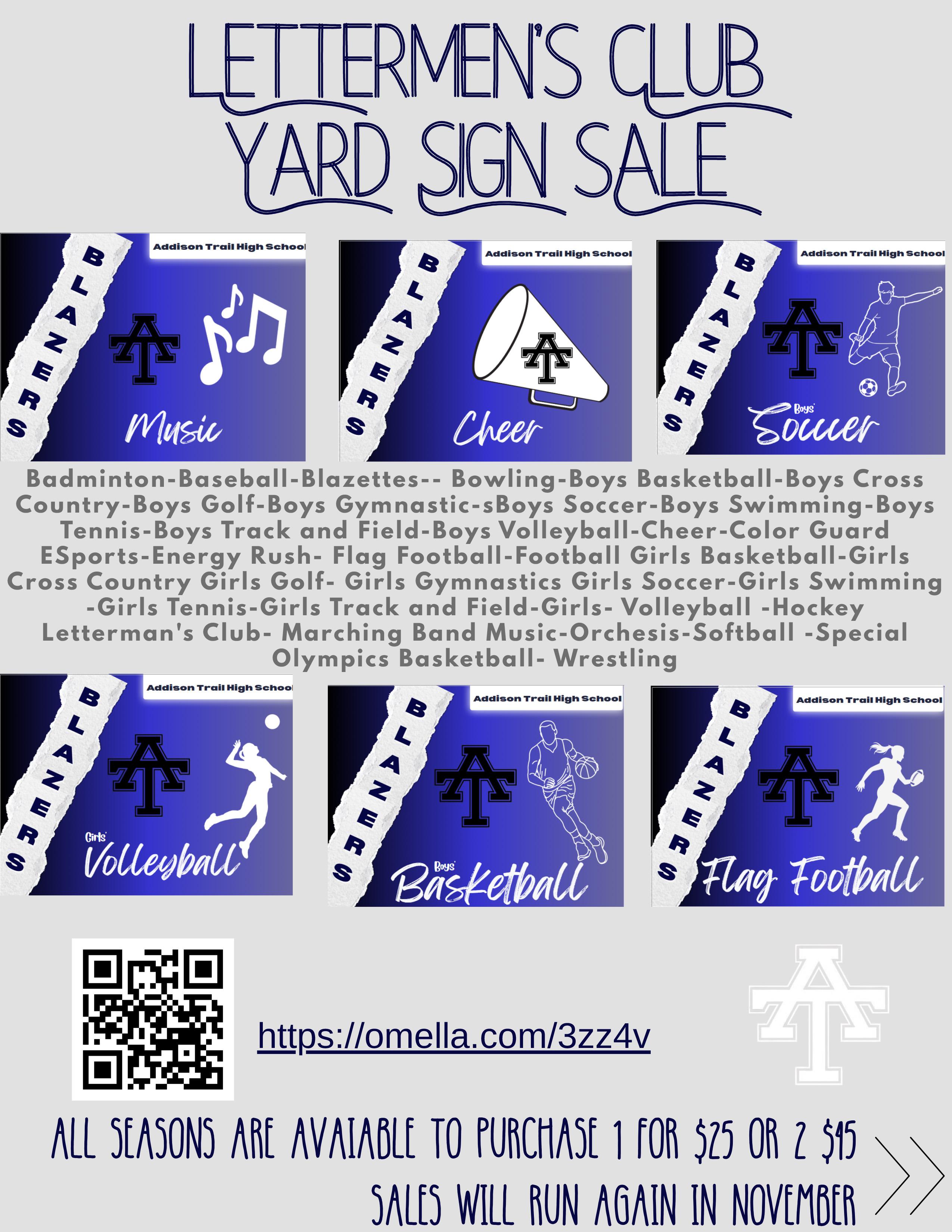 Addison Trail Lettermen’s Club to host yard sign fundraiser