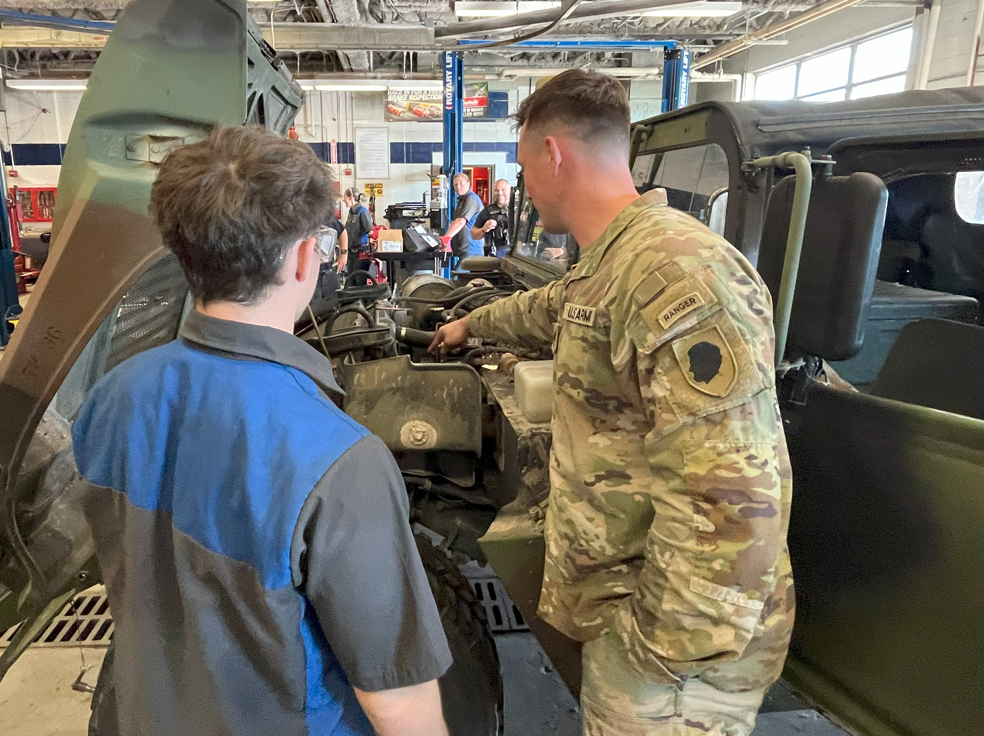 Addison Trail students learn about military automotive careers