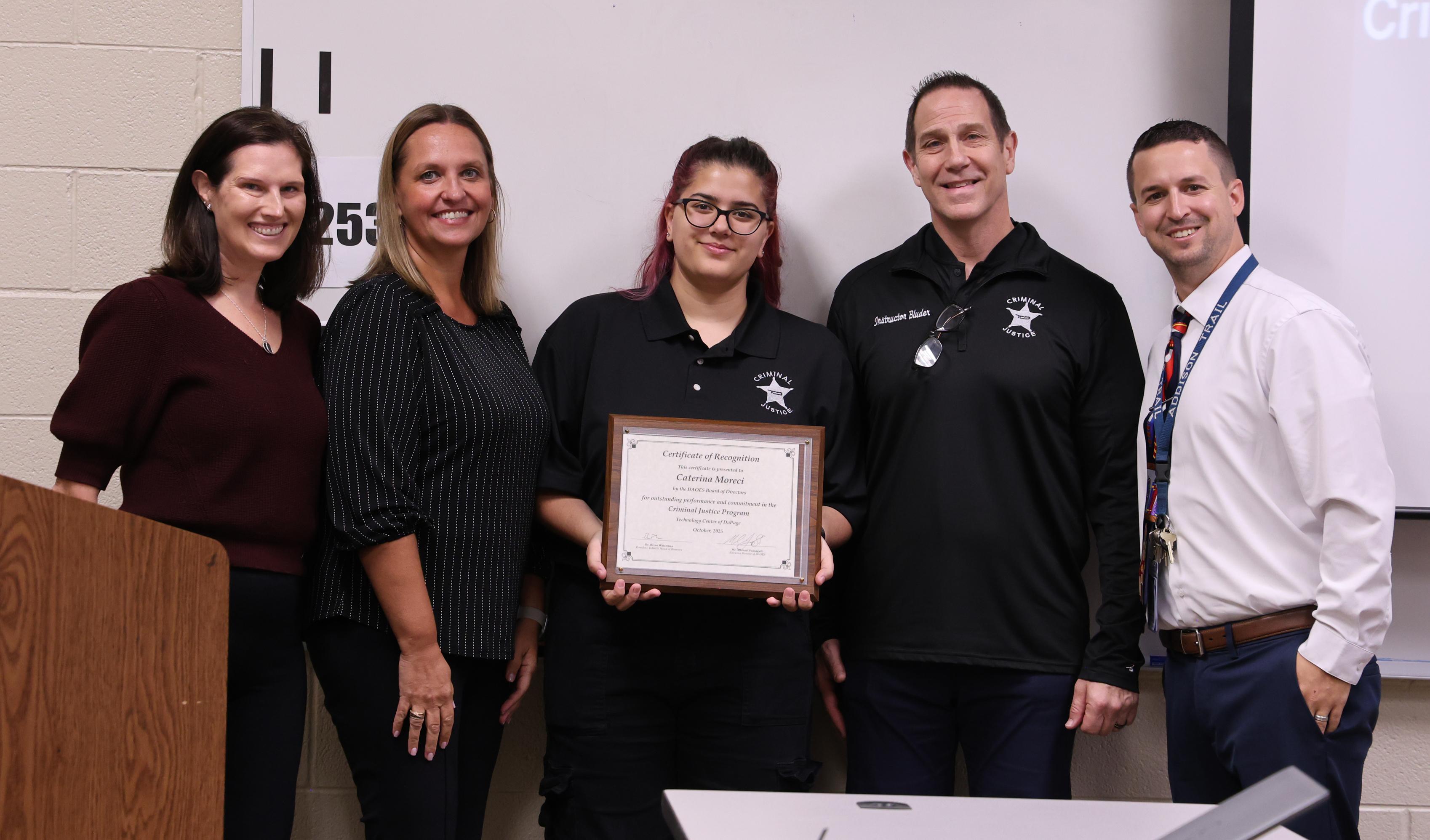 Addison Trail senior recognized as a Technology Center of DuPage Student of the Month
