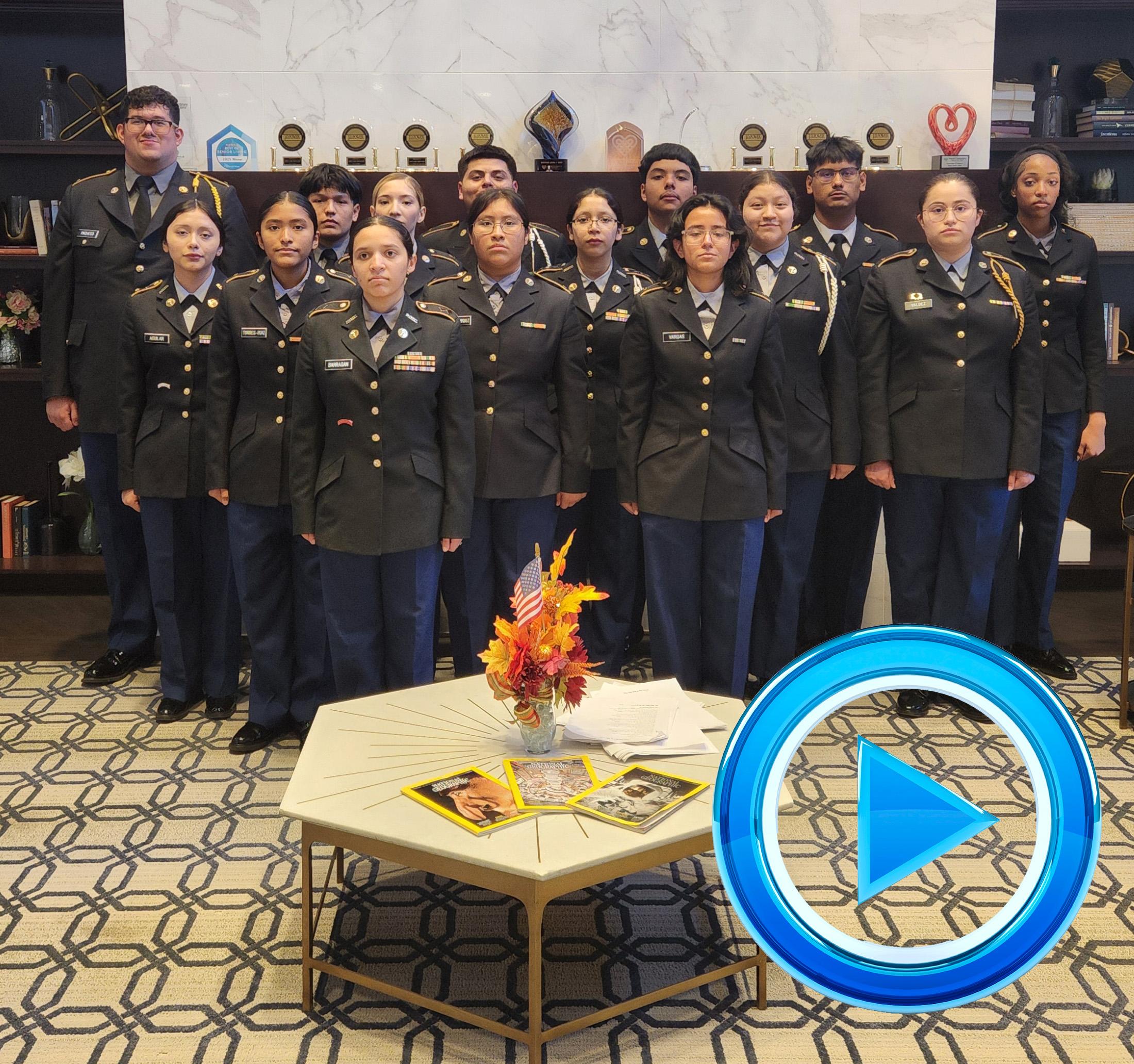 Addison Trail’s Blazer Battalion visits local senior living community