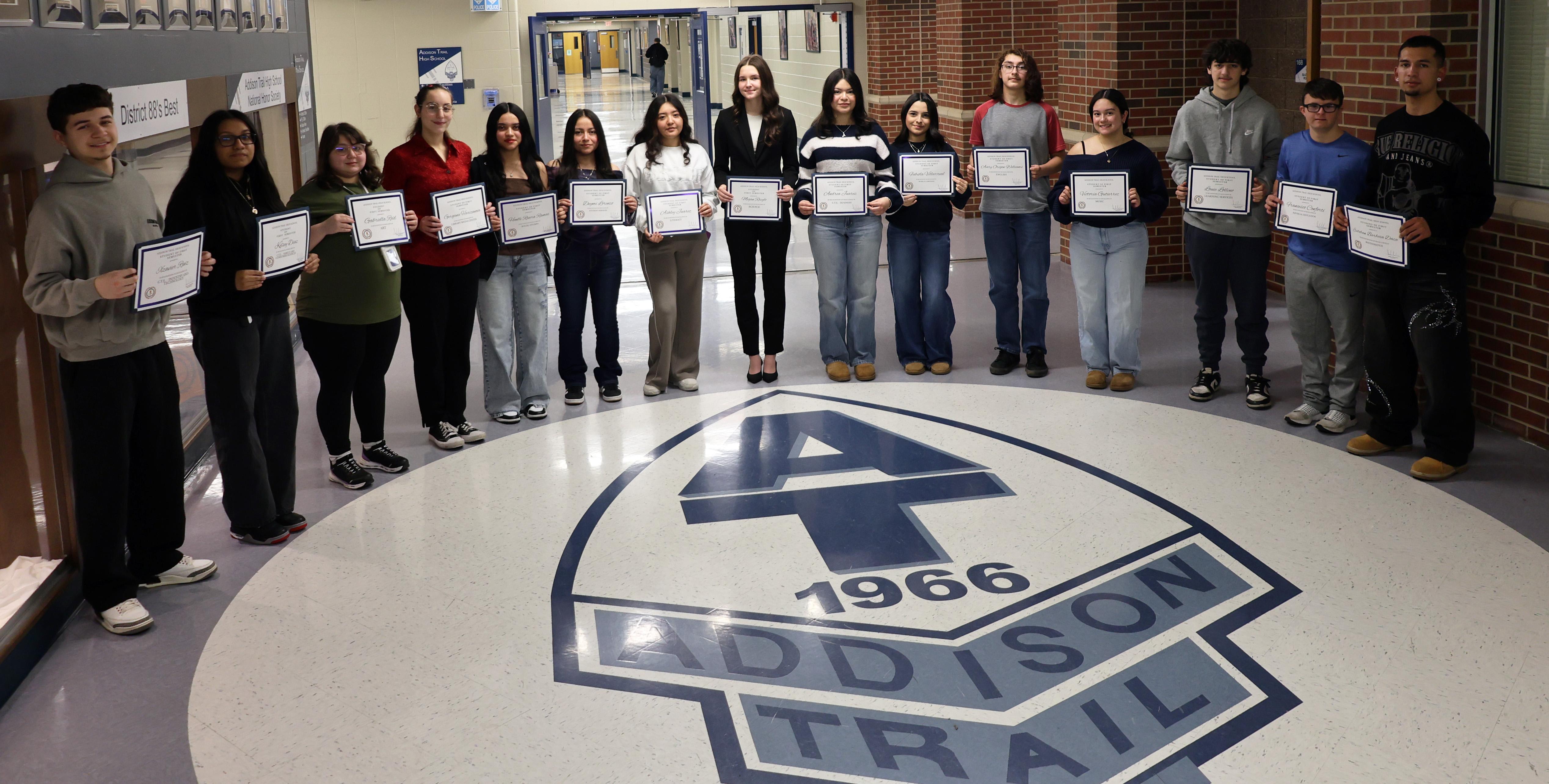 Addison Trail recognizes Students of First Semester