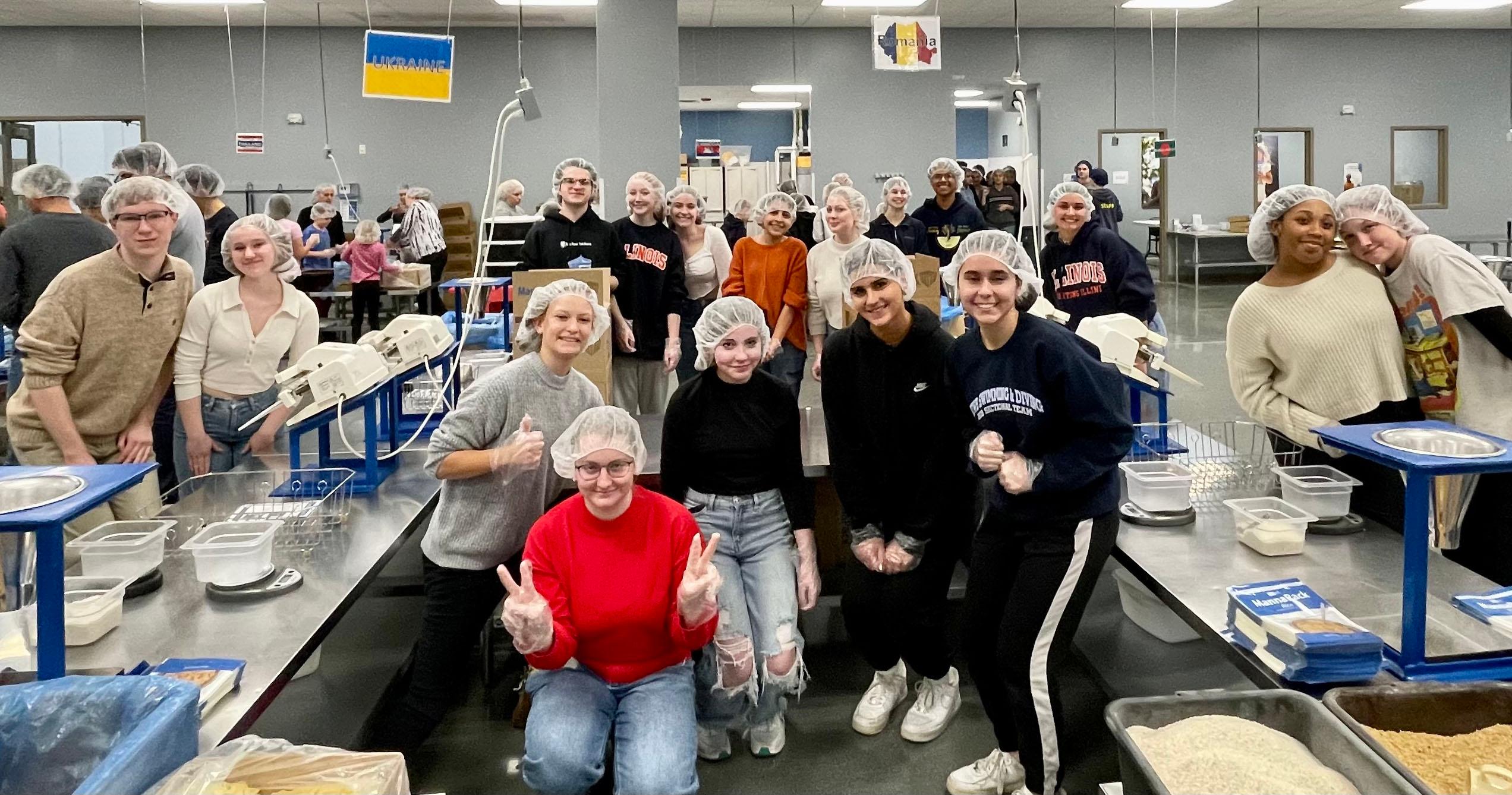 Willowbrook Tri-M Honor Society volunteers at Feed My Starving Children