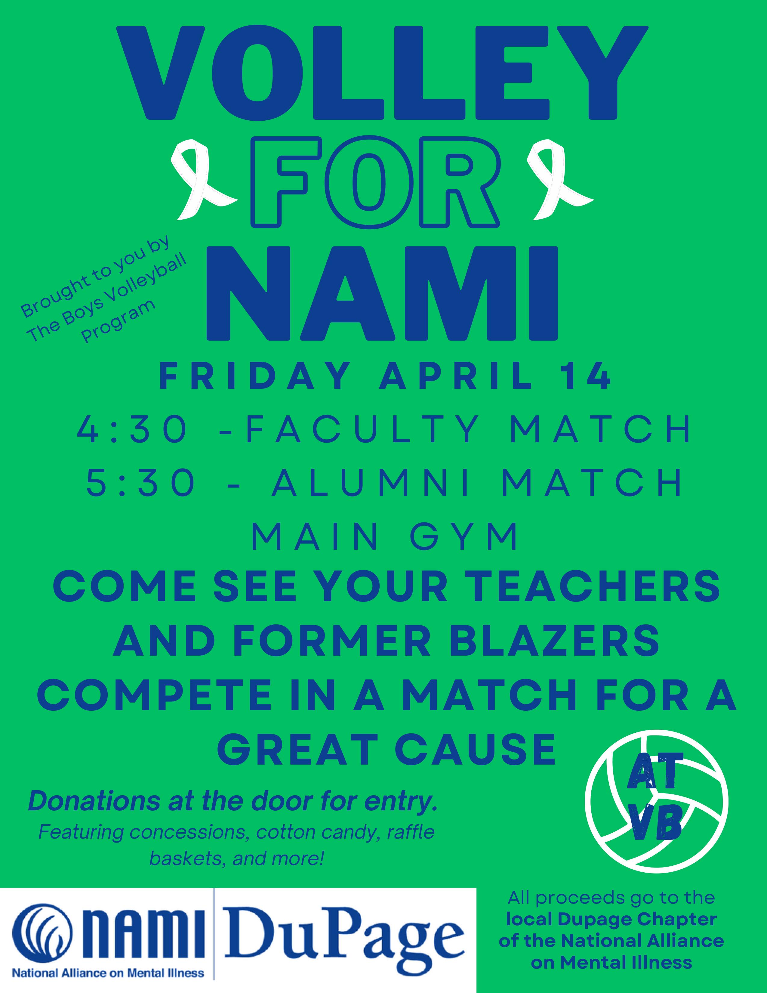 Addison Trail Boys Volleyball Team to host faculty and alumni games to raise money for mental health