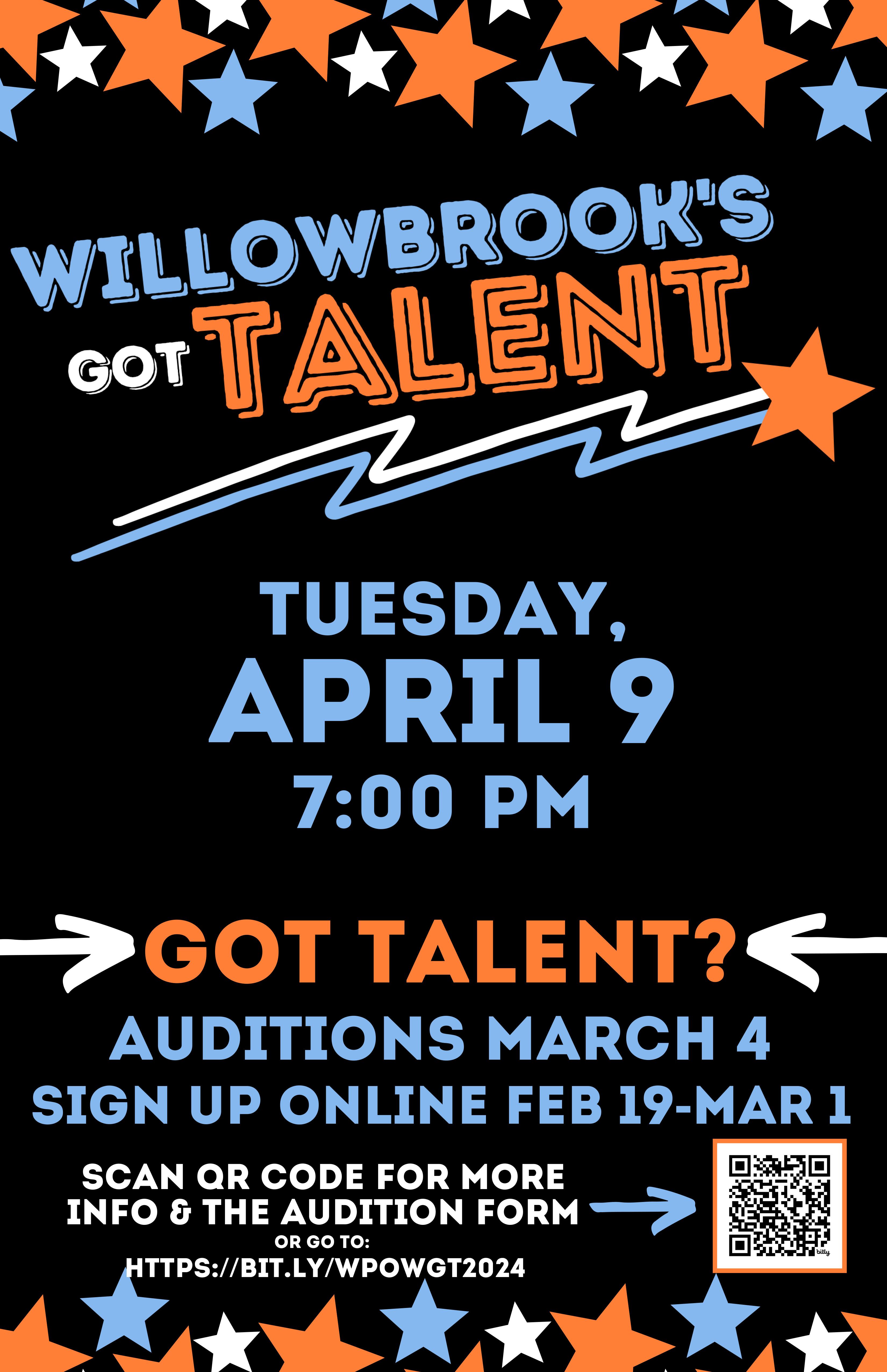 Willowbrook students and staff invited to audition for ‘Willowbrook’s Got Talent’ variety show