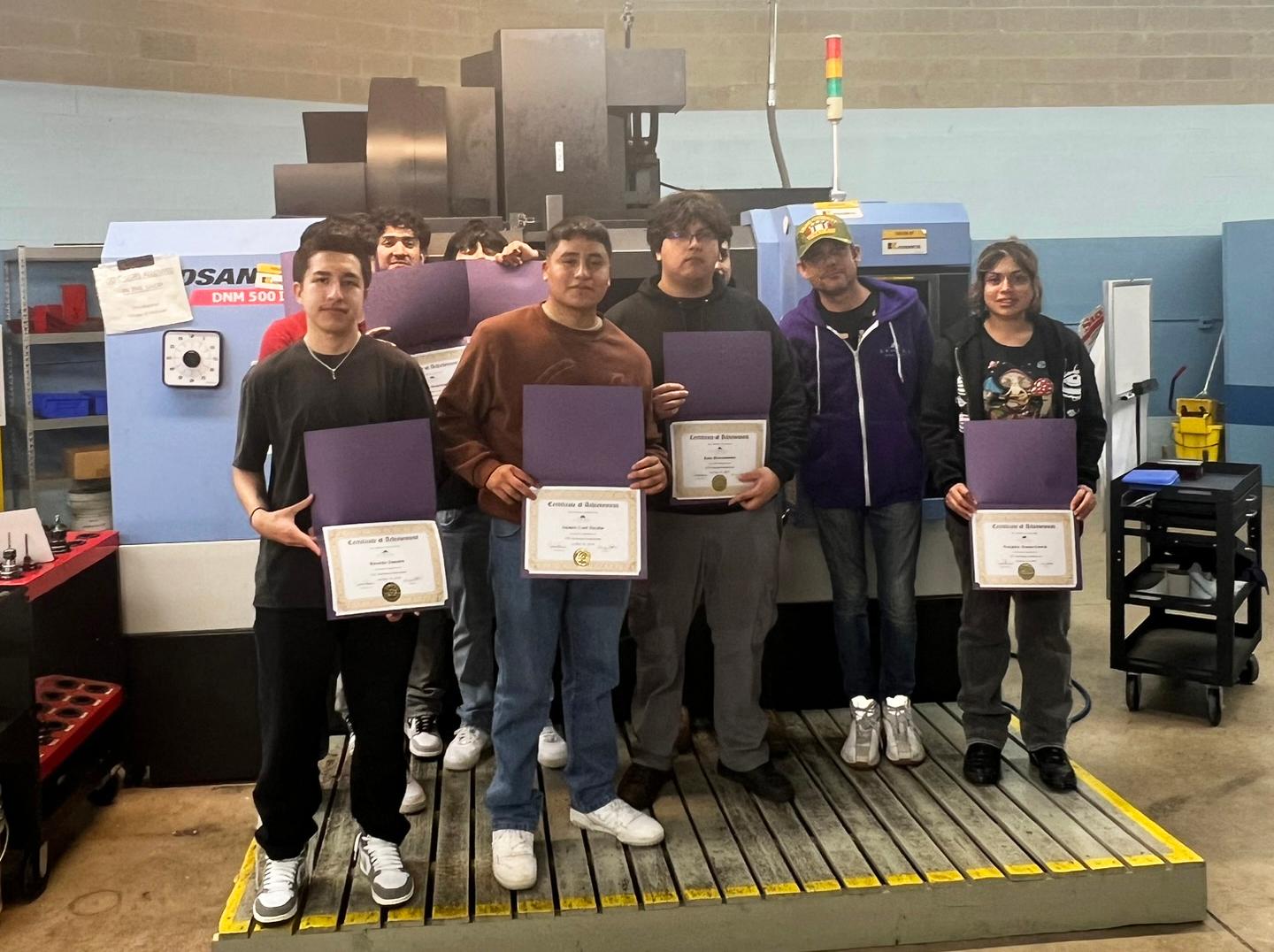 District 88 students recognized for completing CNC Machining Fundamentals course