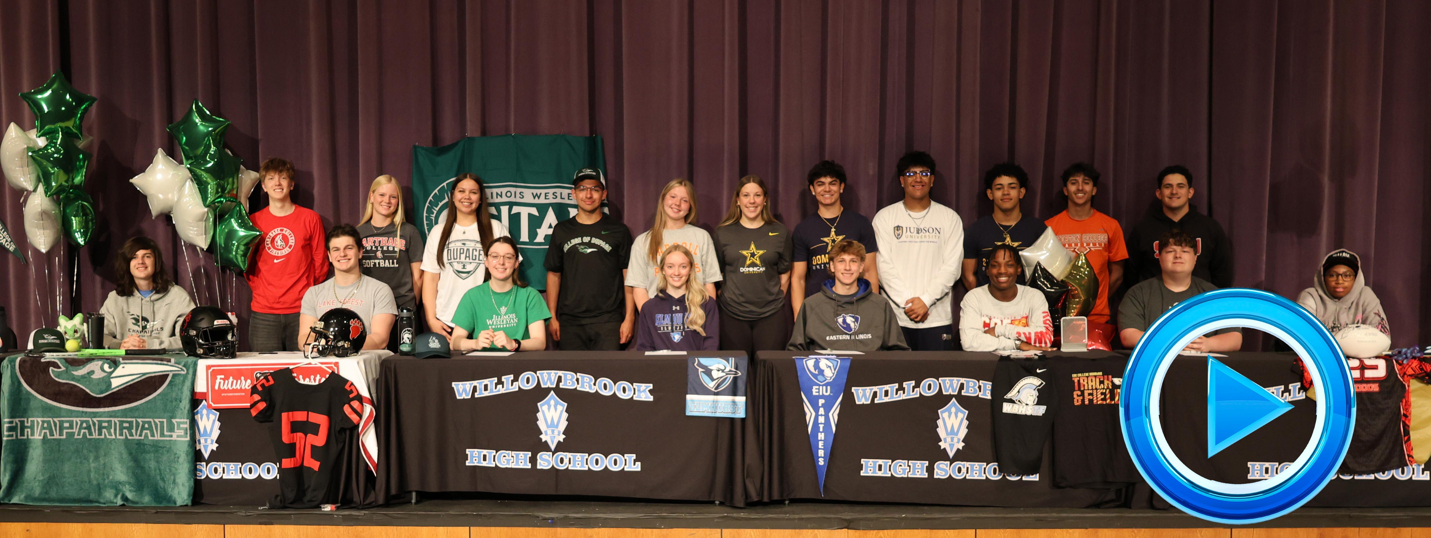Willowbrook hosts College Signing Day for 19 seniors