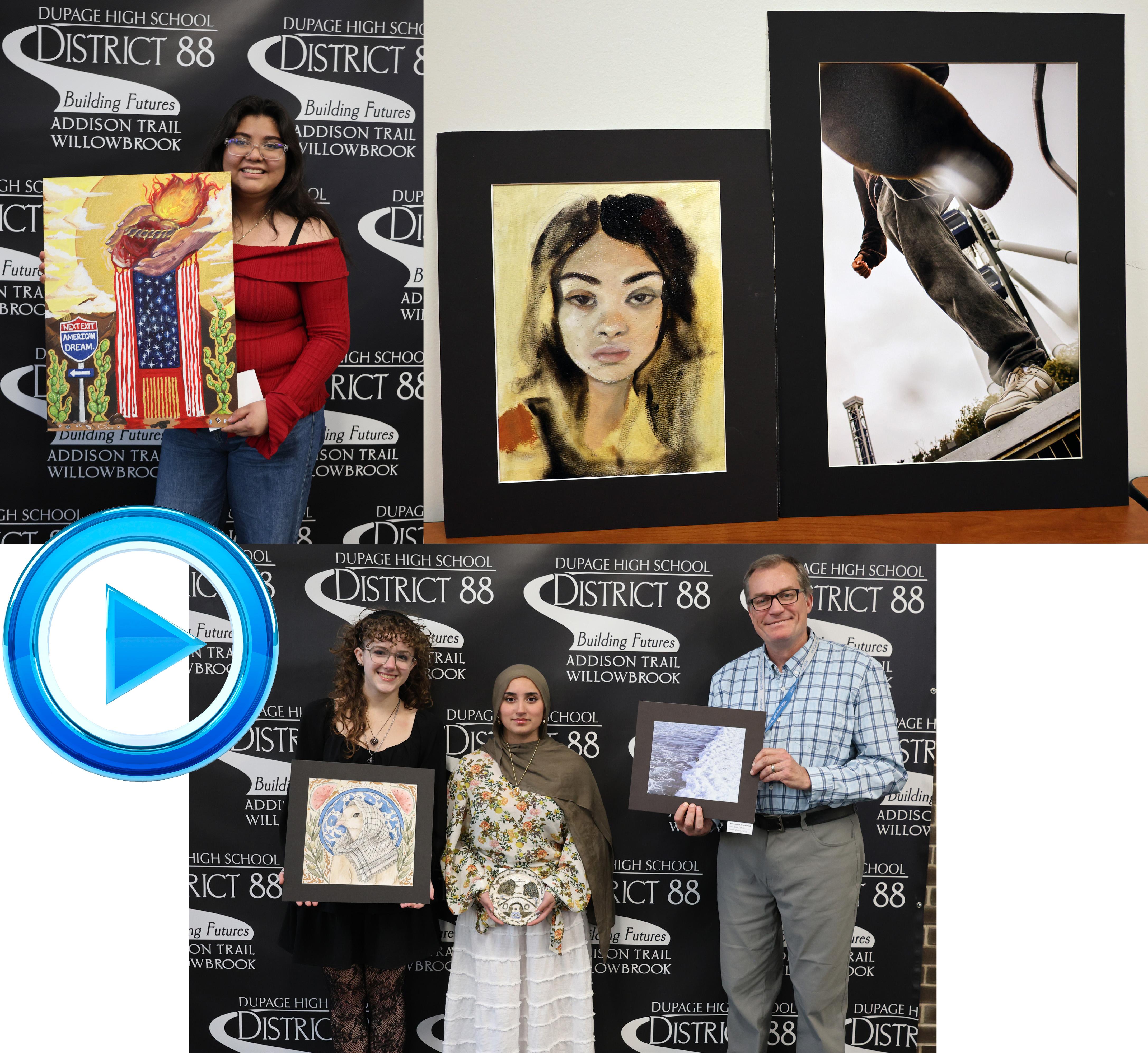 Six students named as recipients of District 88 Art Recognition