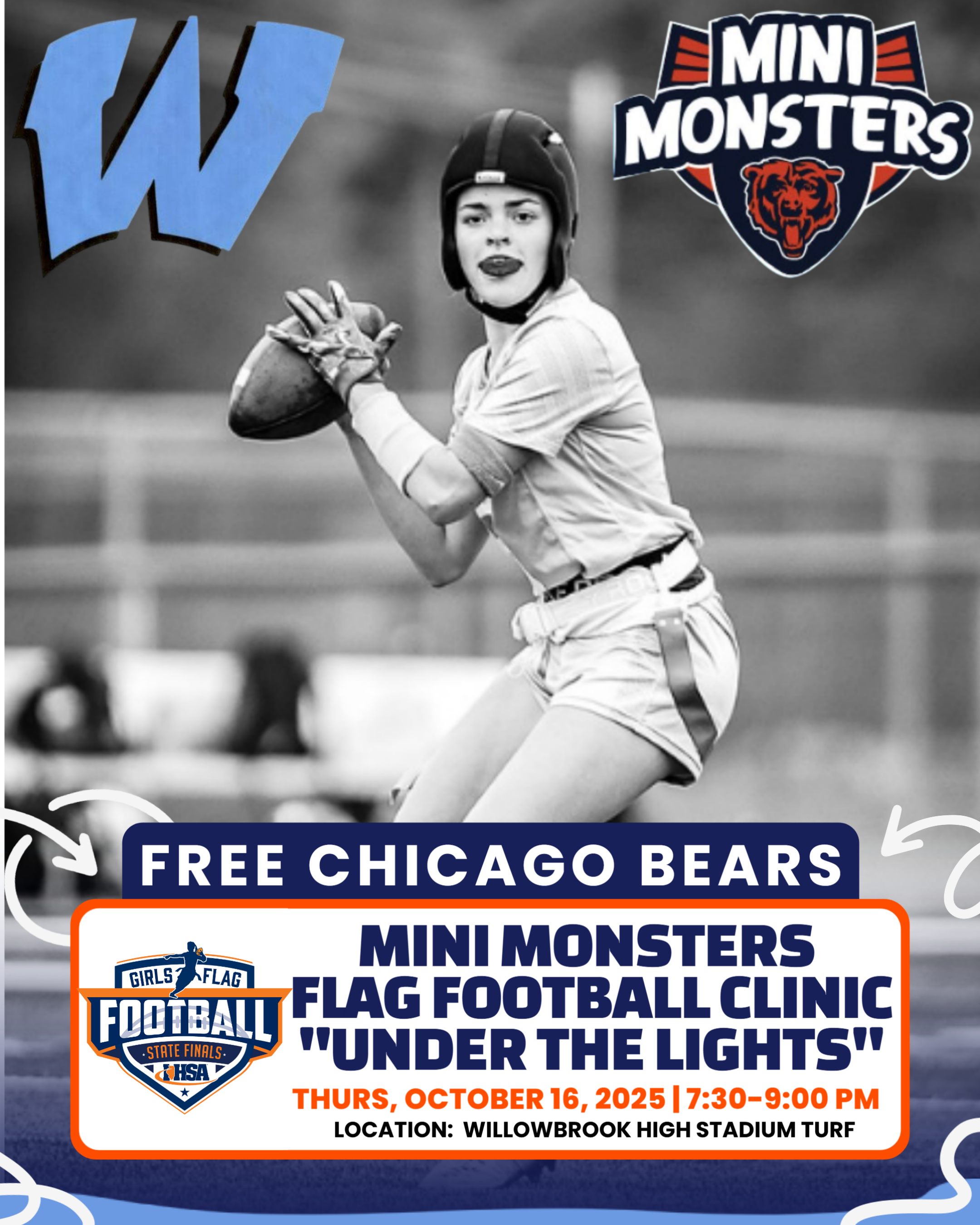 Willowbrook, IHSA and Bears to host ‘Chicago Bears Mini Monsters’ flag football clinic