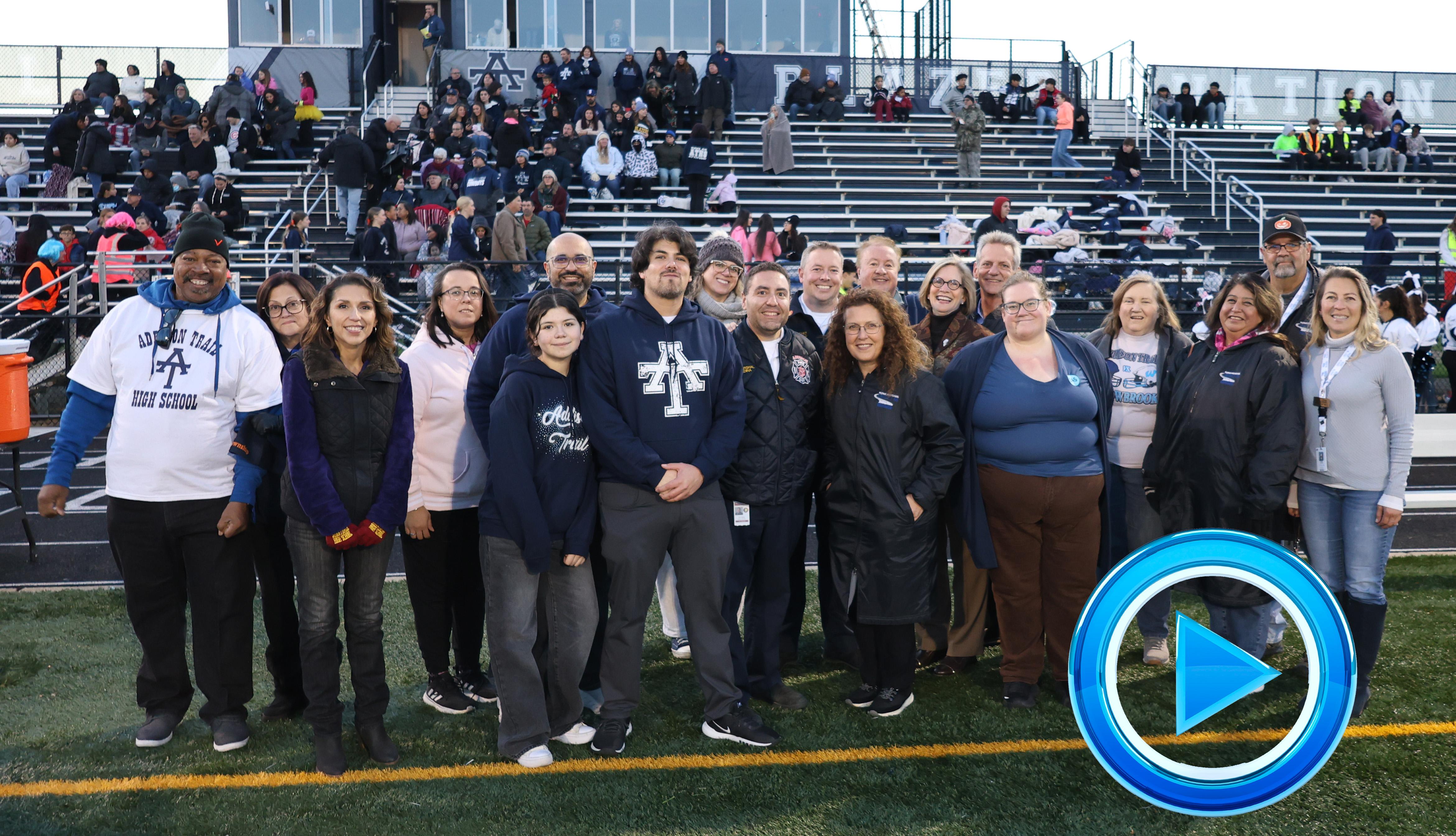 District 88 recognizes community leaders, first responders and veterans during annual crosstown tackle football game