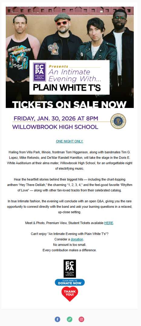 An Intimate Evening with Plain White T’s