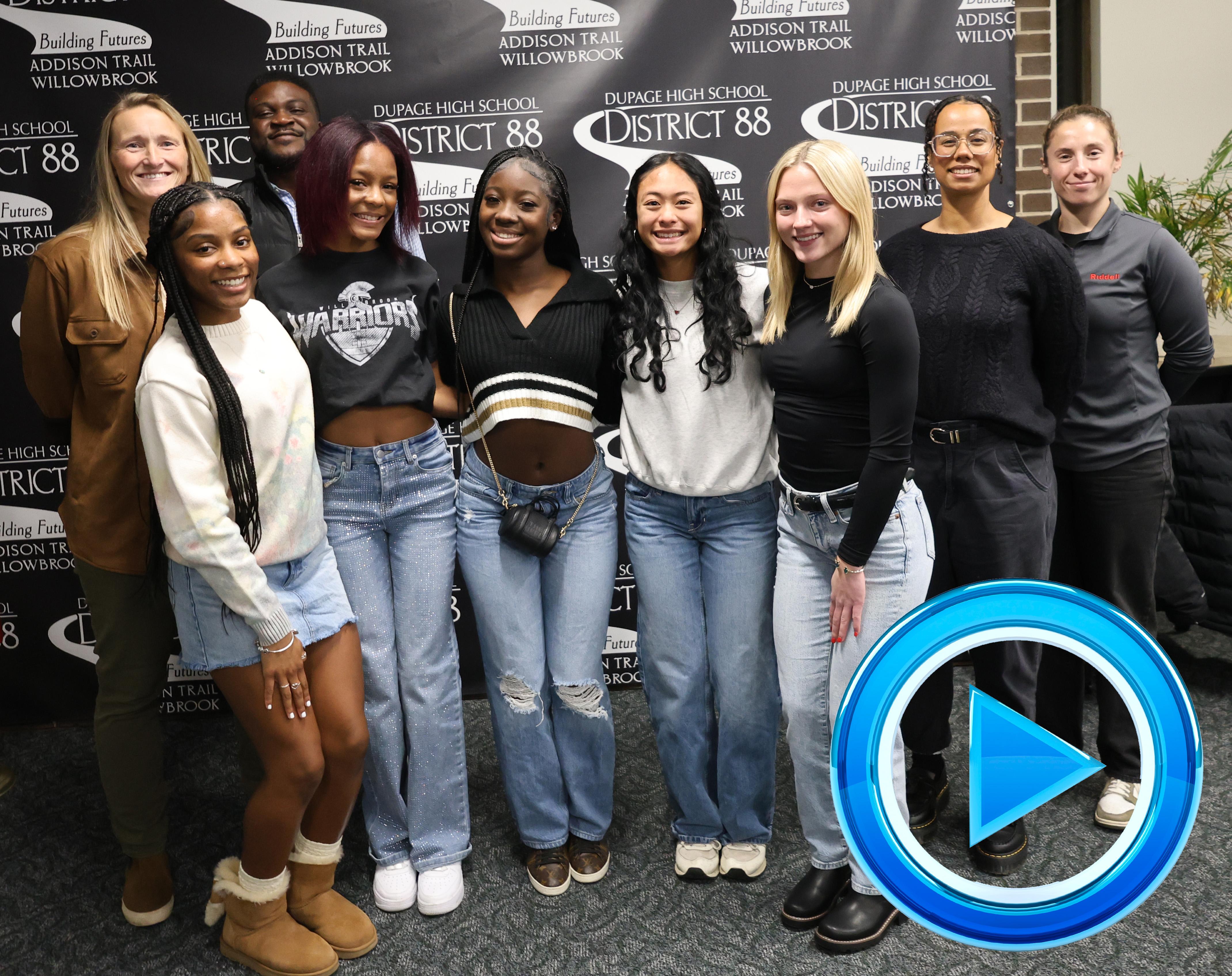 District 88 Board of Education recognizes Willowbrook Girls Flag Football Team and Head Coach for fall State-level accomplishments