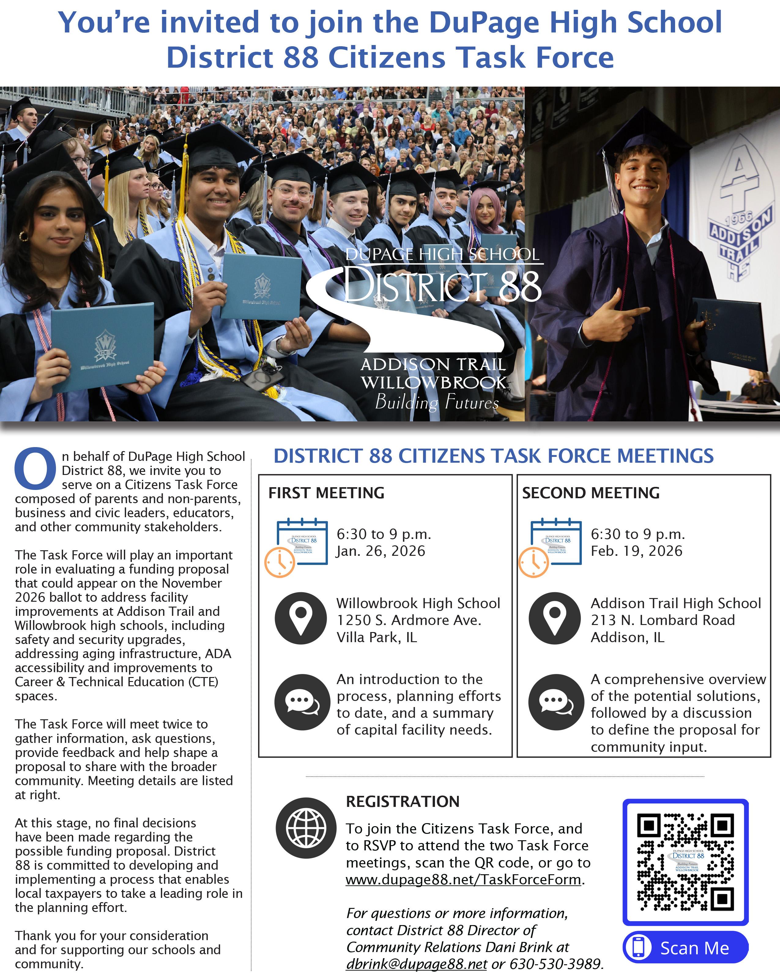You’re invited to join the DuPage High School District 88 Citizens Task Force