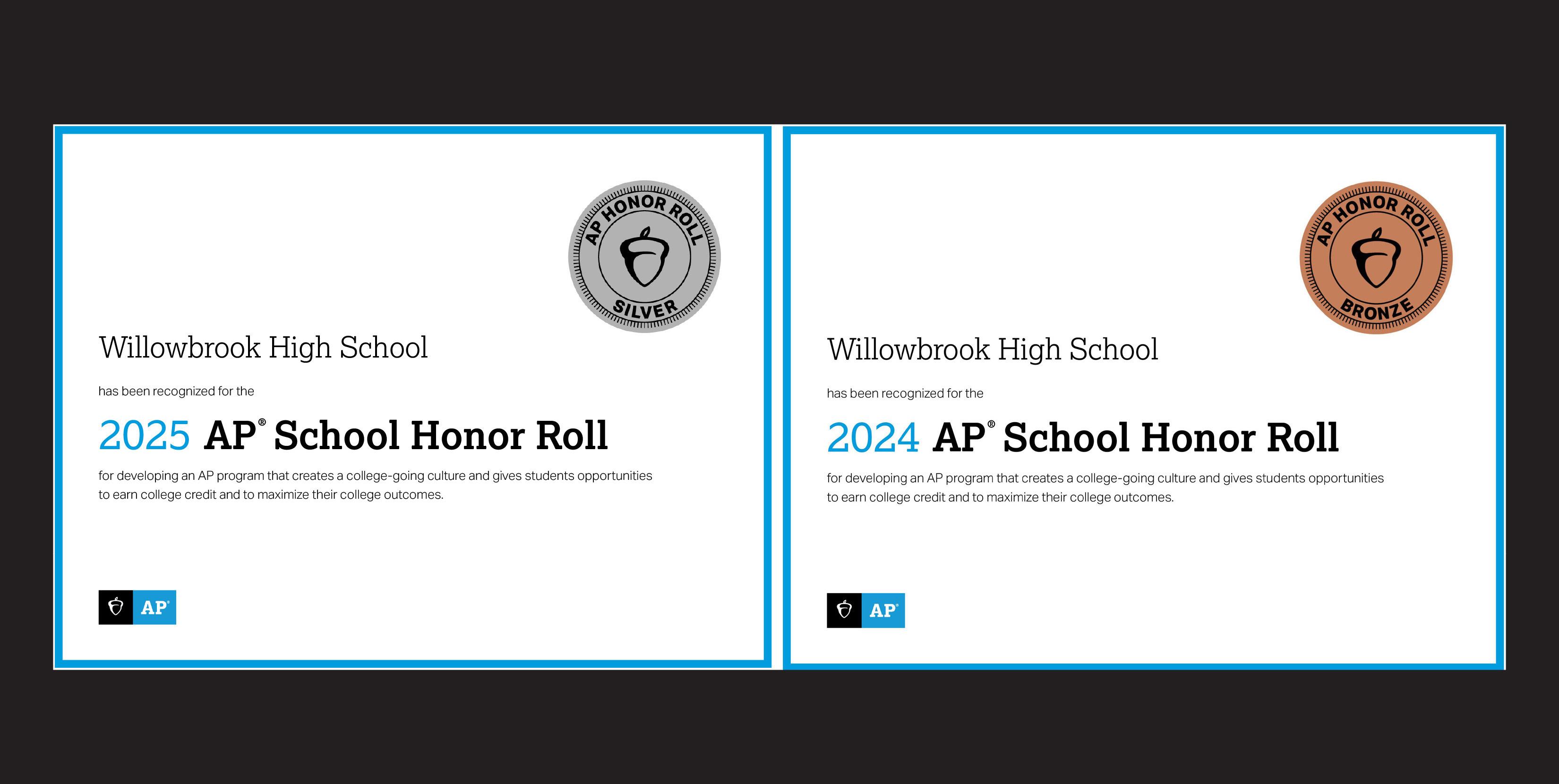 Willowbrook named to 2025 AP School Honor Roll