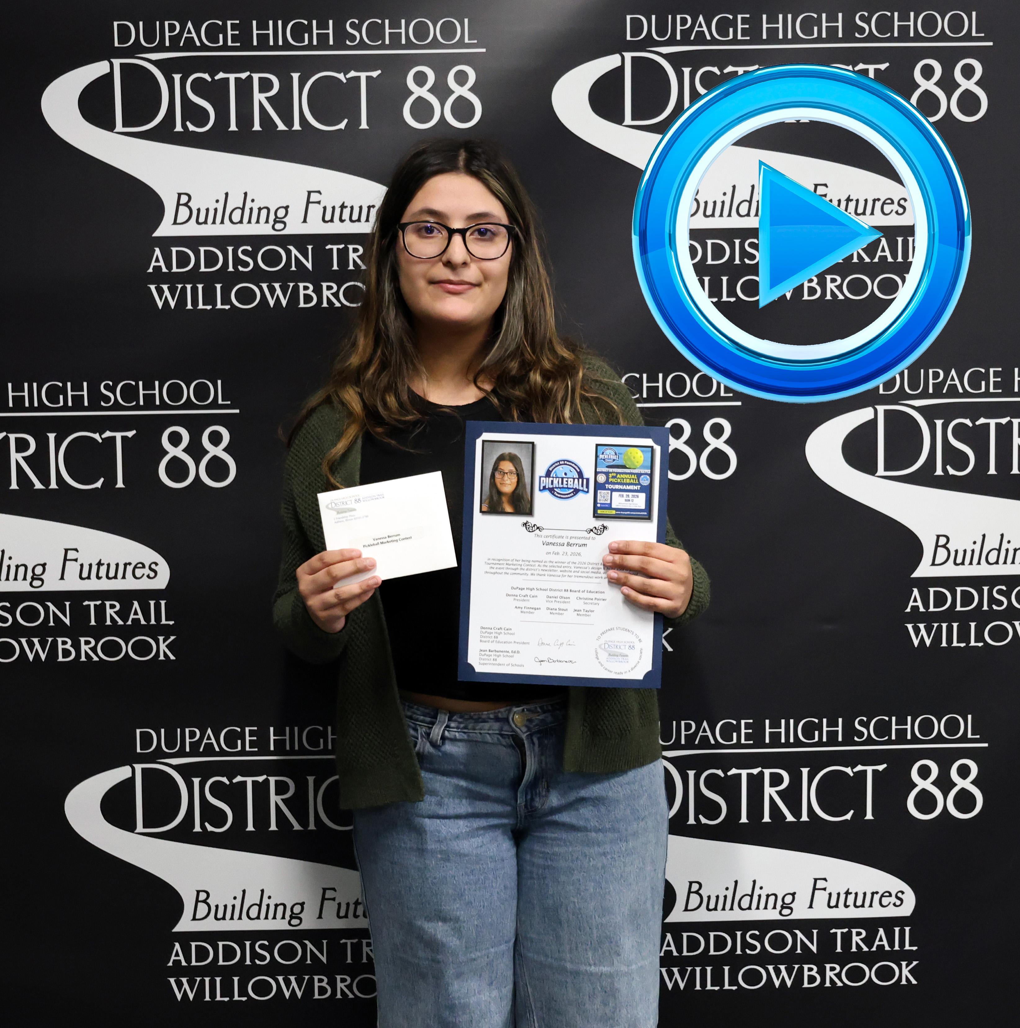 District 88 honors winner of District 88 Foundation Pickleball Tournament Marketing Contest