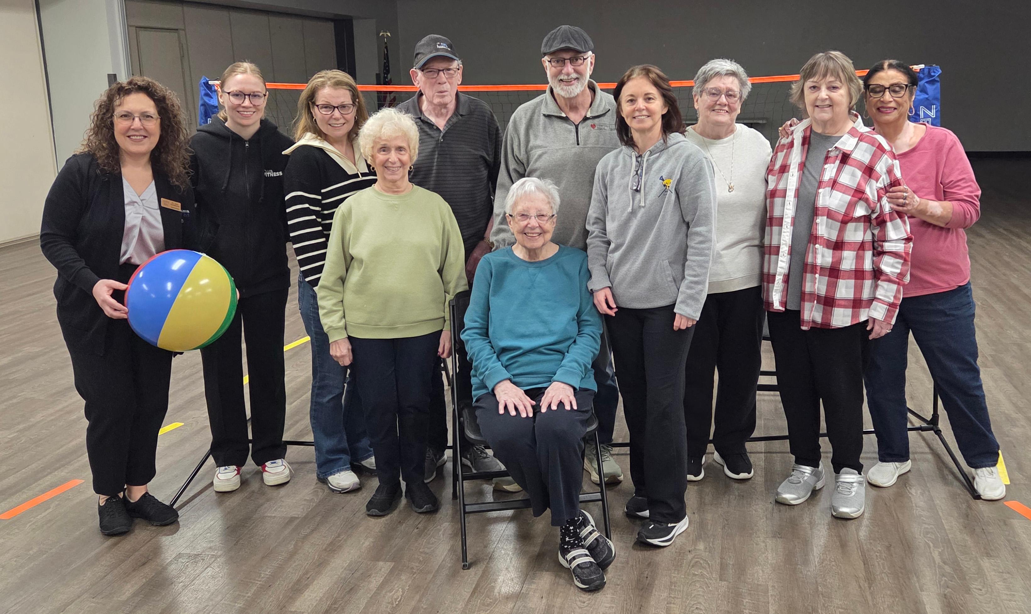 District 88 Superintendent joins Addison Senior Club for fun morning of chair volleyball 
