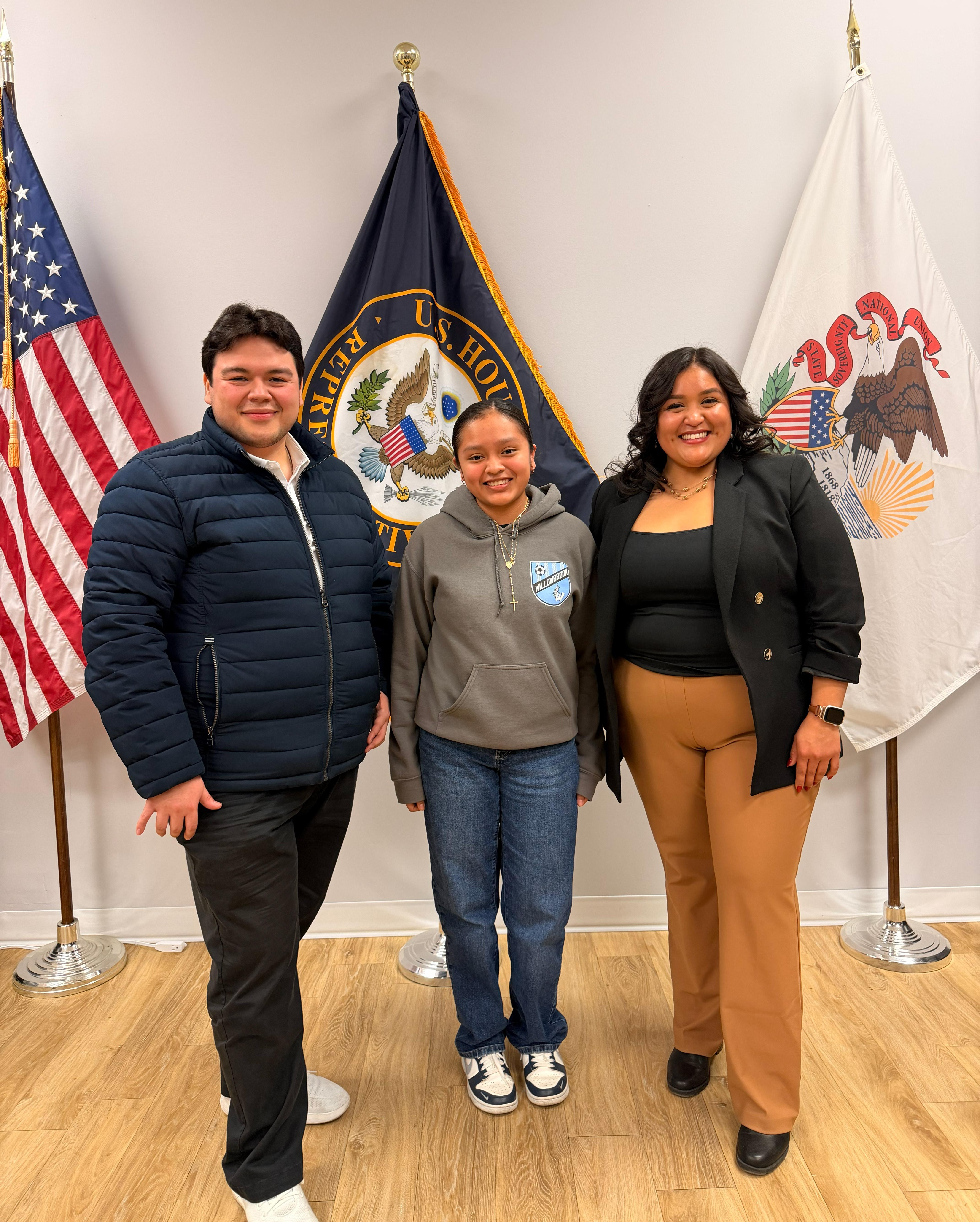 Three District 88 students participate in Youth Ambassadors Program with State Rep. Norma Hernandez 