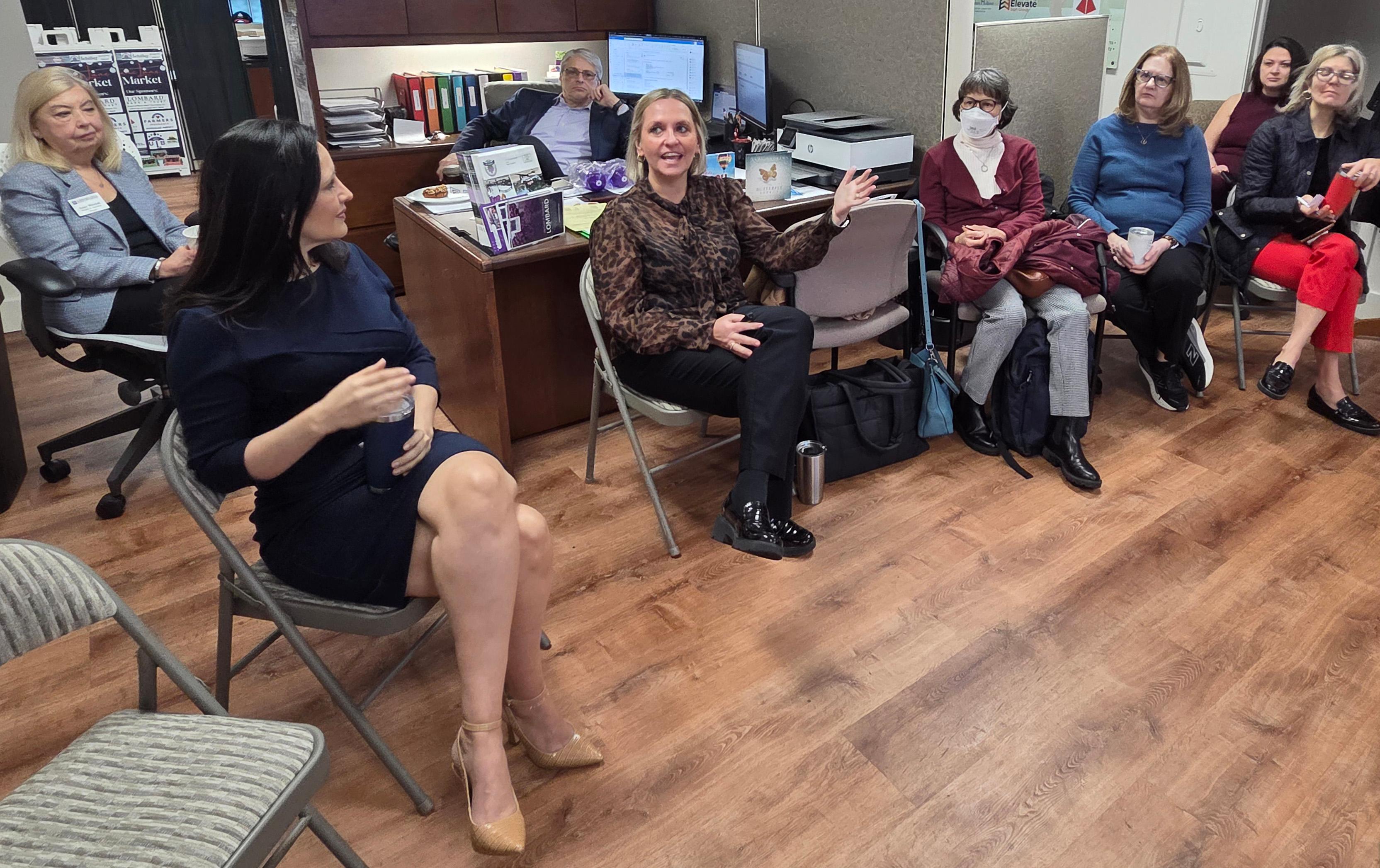 District 88 presents about work-based learning during Lombard Chamber of Commerce event