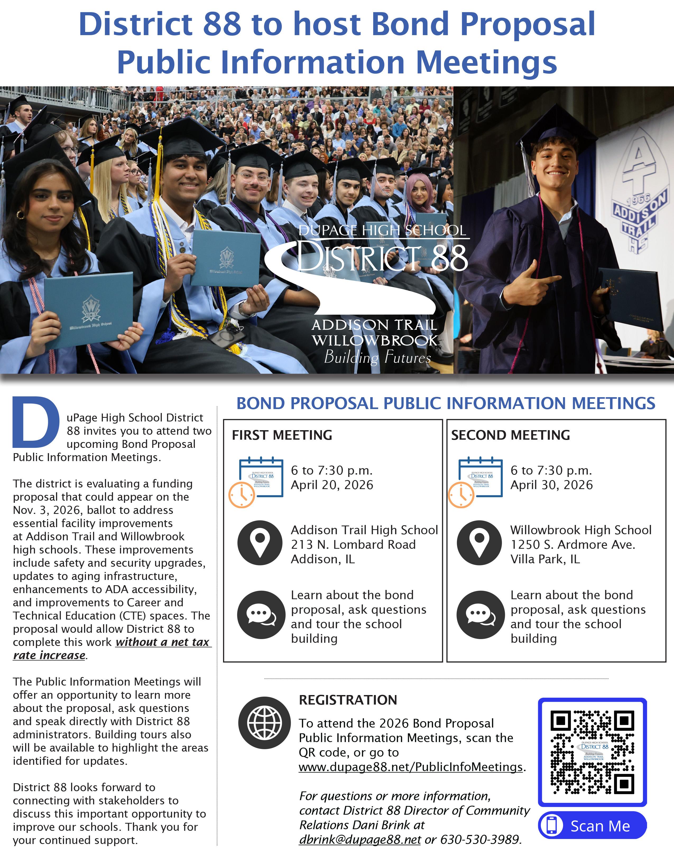 District 88 to host Bond Proposal Public Information Meetings