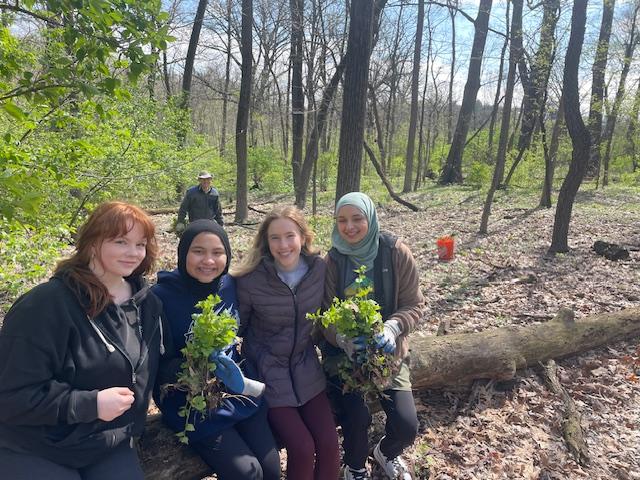 Addison Trail students volunteer with Forest Preserve District of DuPage County