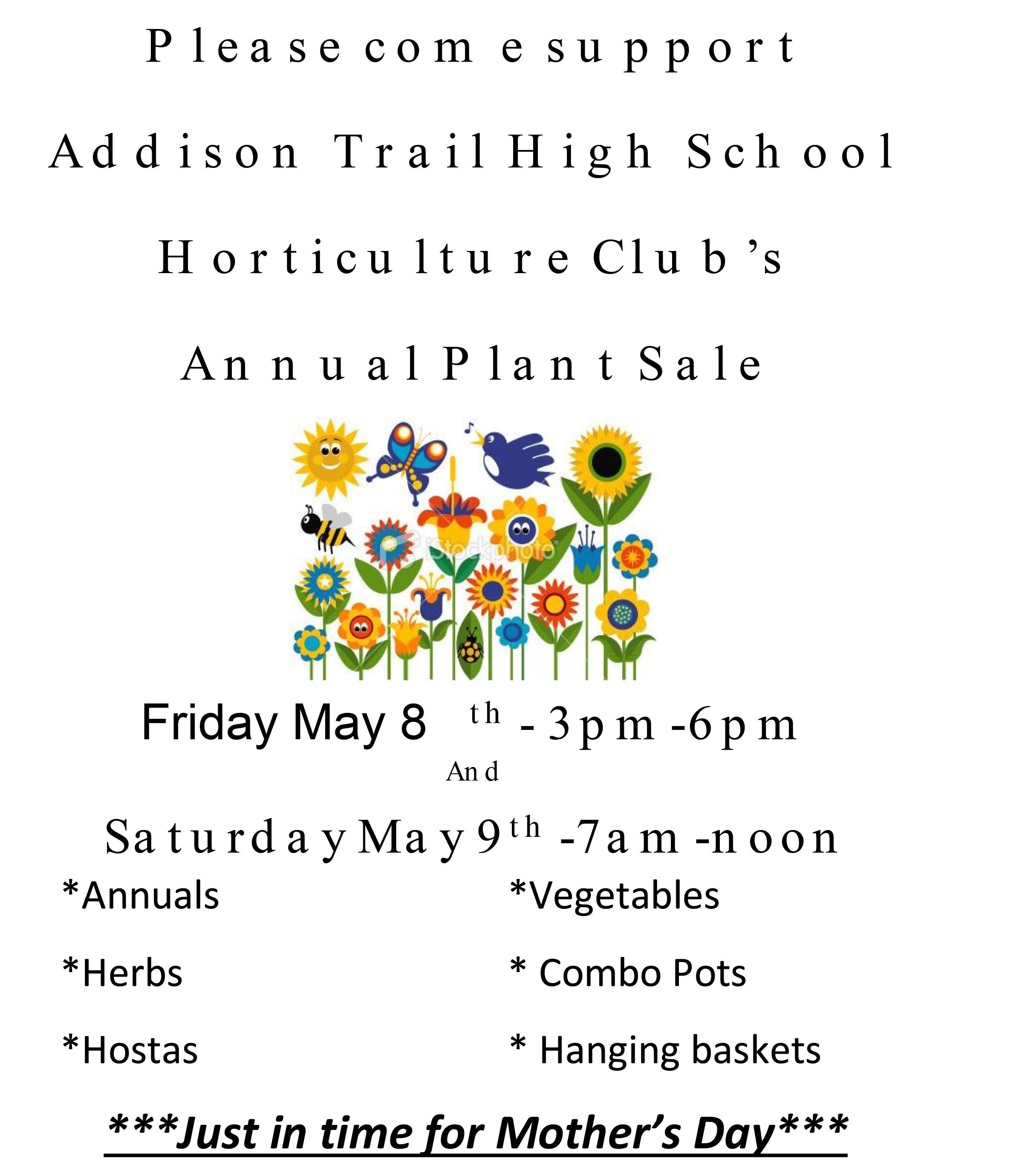 Addison Trail Horticulture Club to host annual Plant Sale