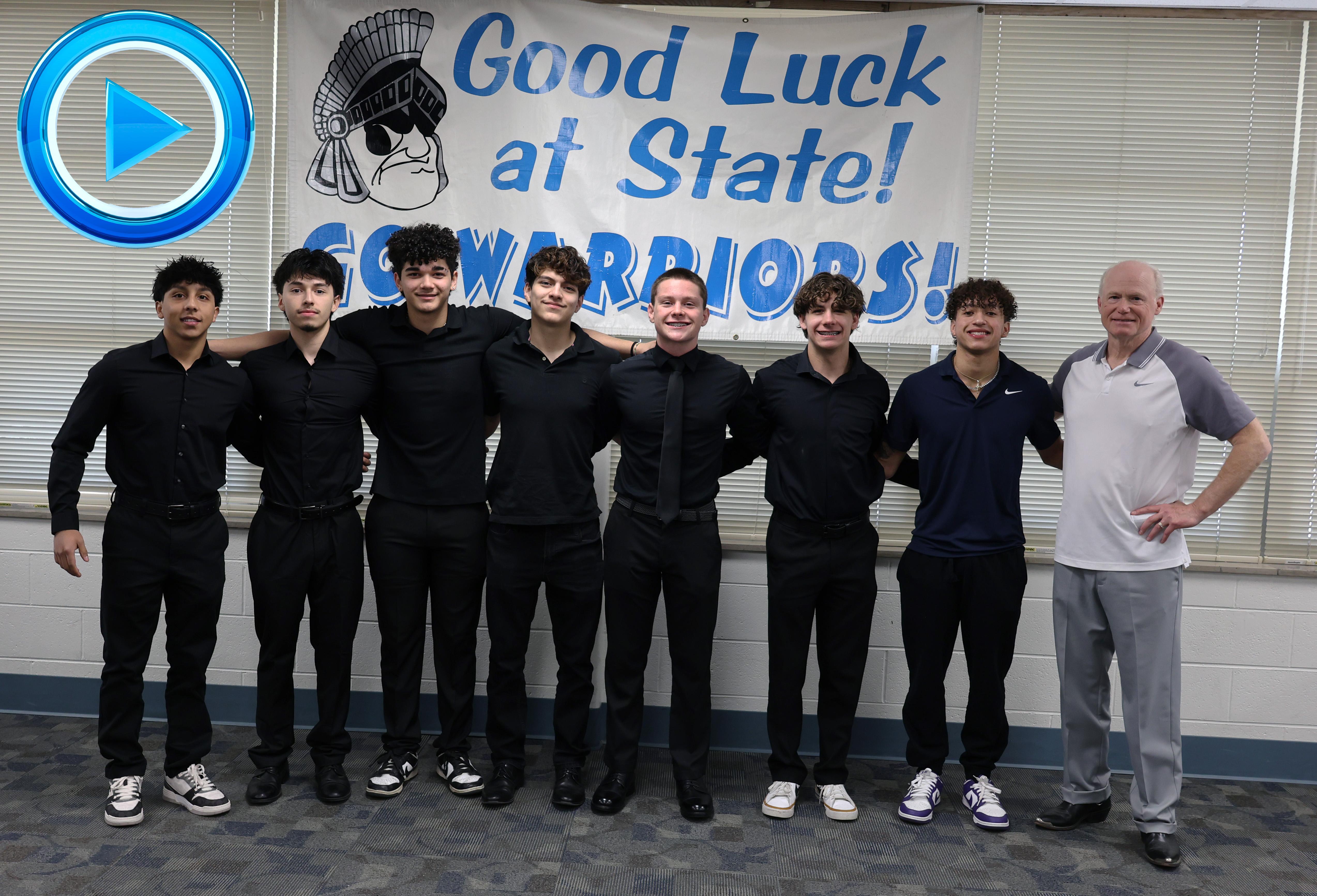 Addison Trail/Willowbrook Boys Gymnastics Team honored during State send-off celebration