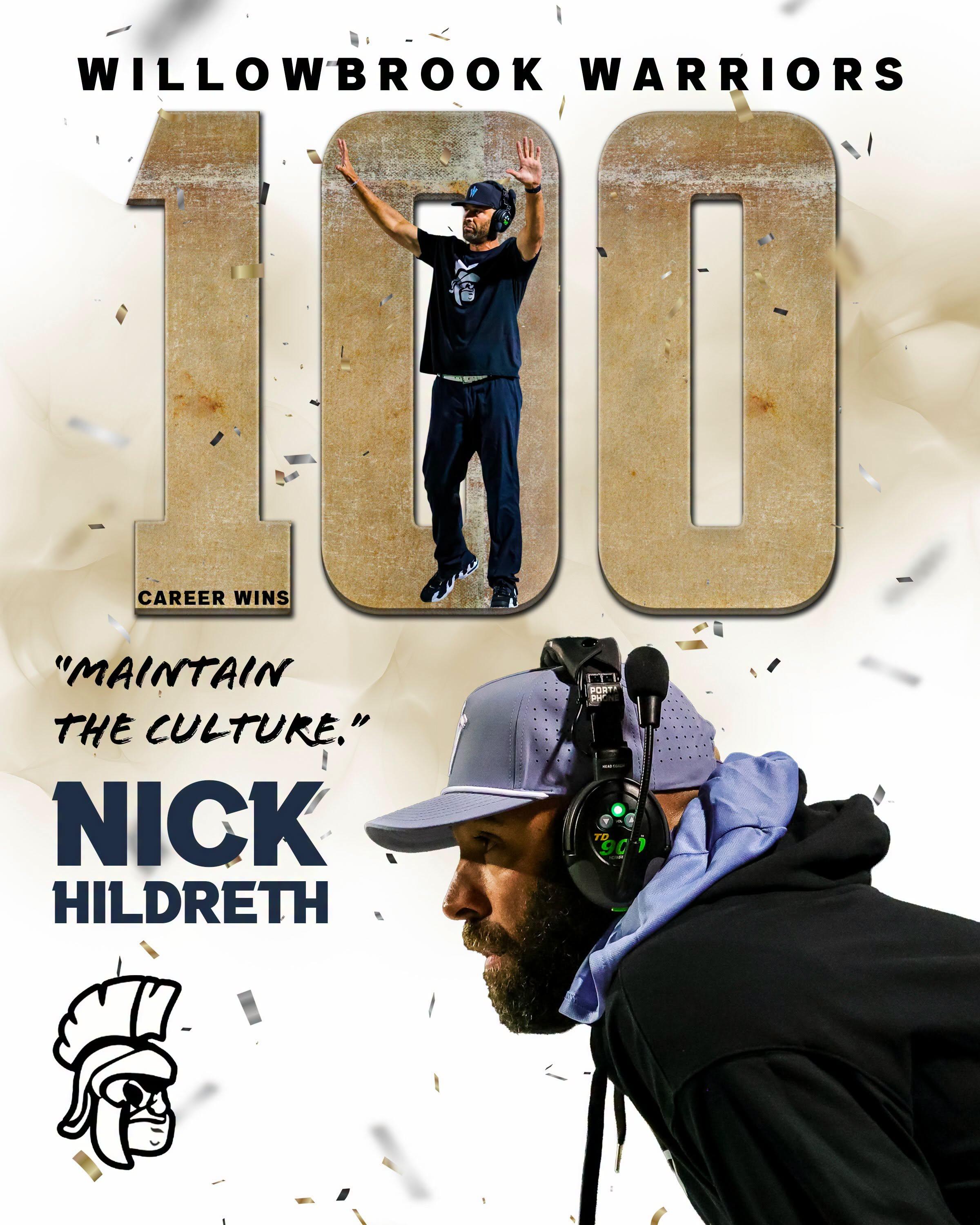 Willowbrook Football Head Coach honored for 100th career victory