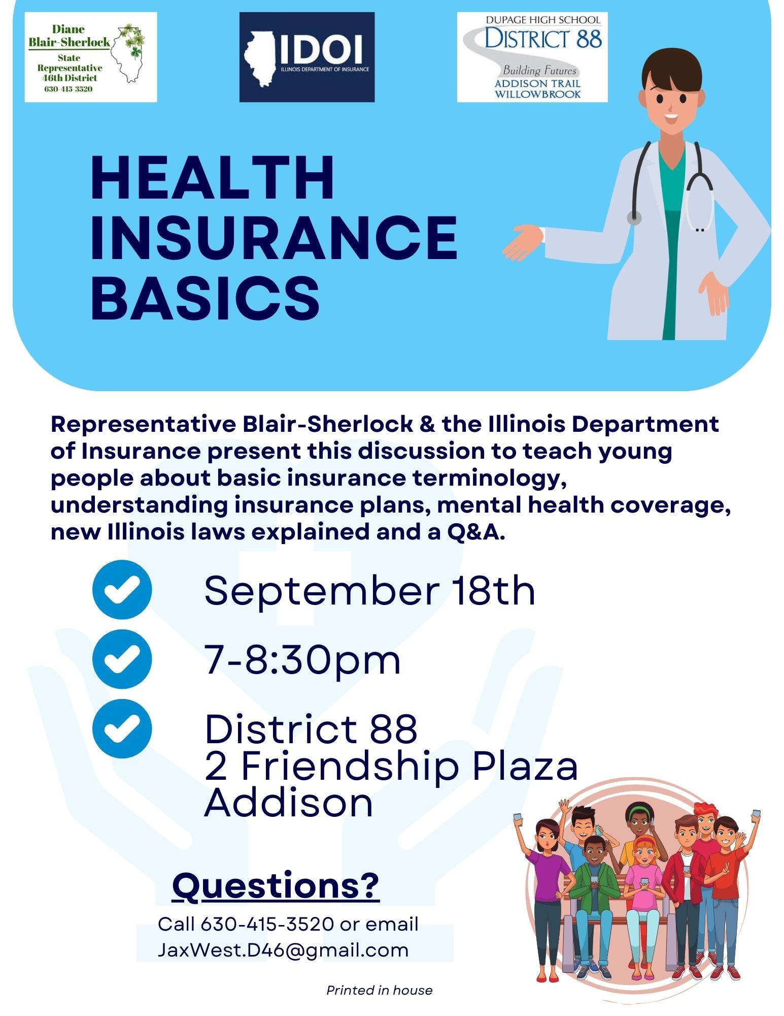 State Rep. Blair-Sherlock to host seminar about health insurance basics