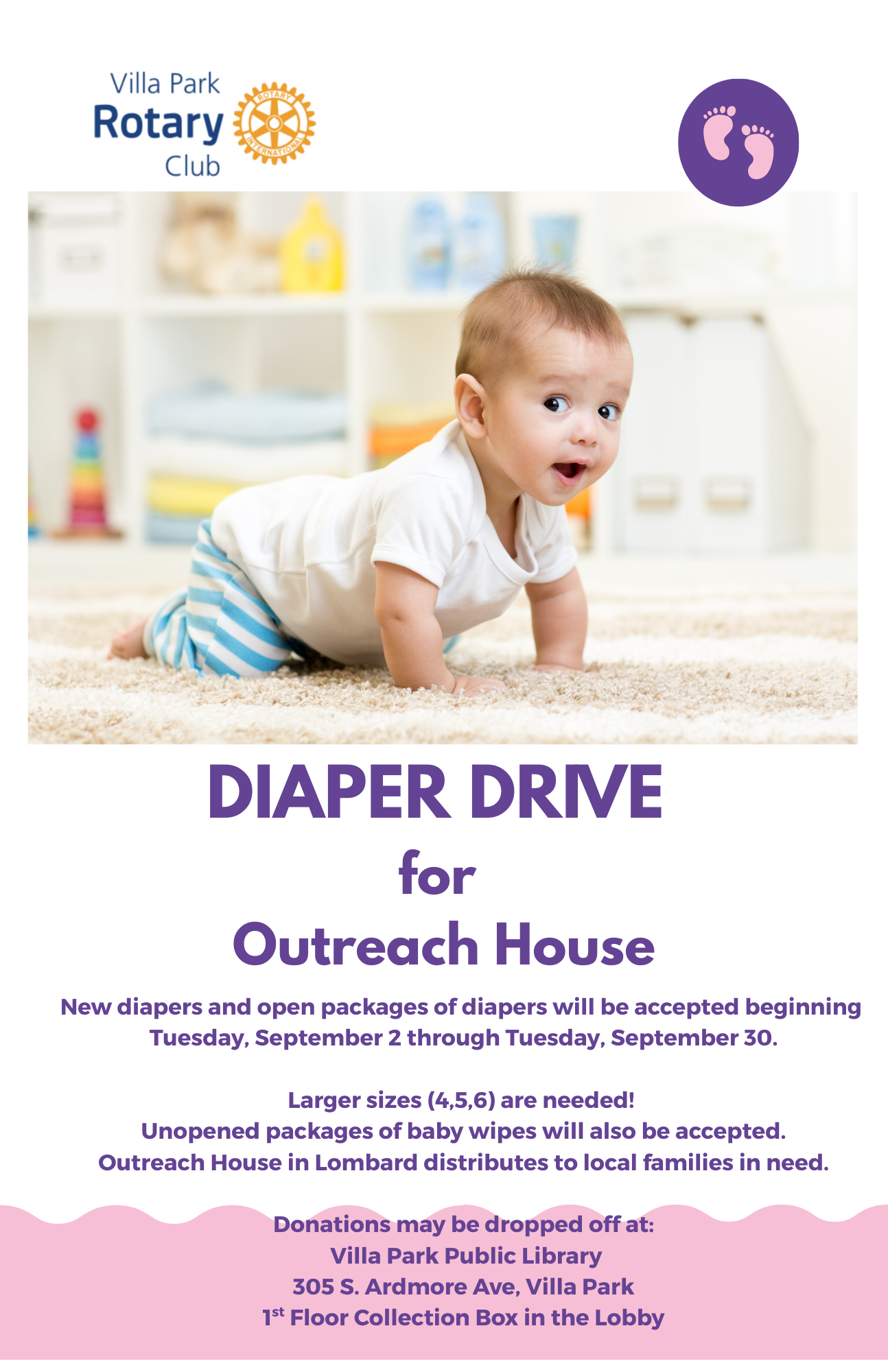 Villa Park Rotary Club to host diaper drive for Outreach House