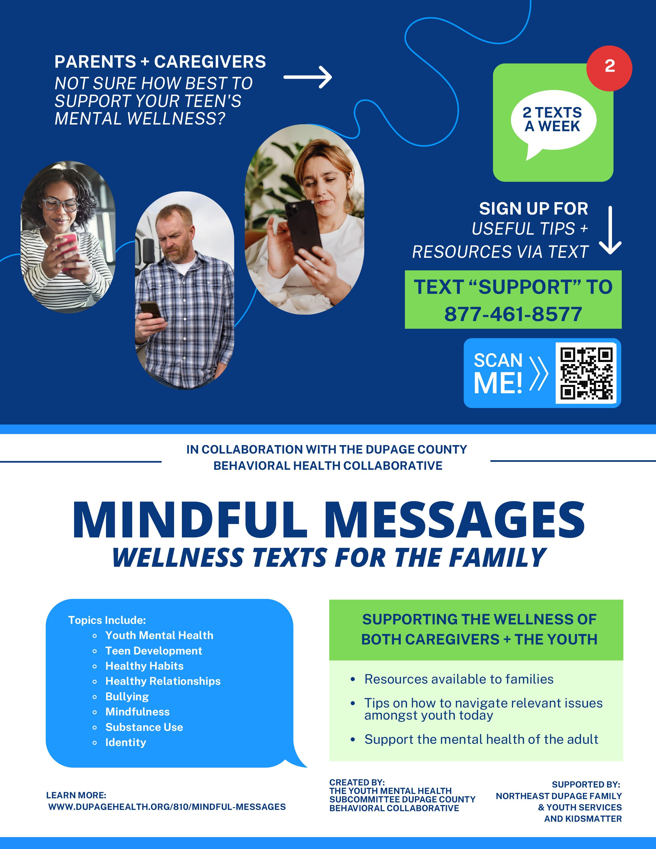Mindful Messages: Parents/guardians and caregivers encouraged to sign up for wellness texts for the family
