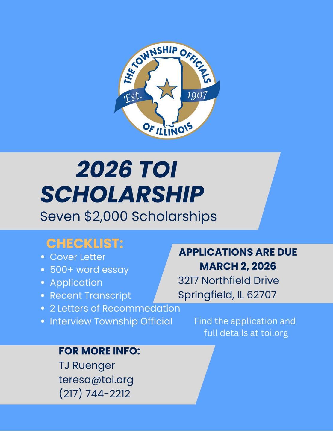 Addison Township shares scholarship opportunity for seniors 