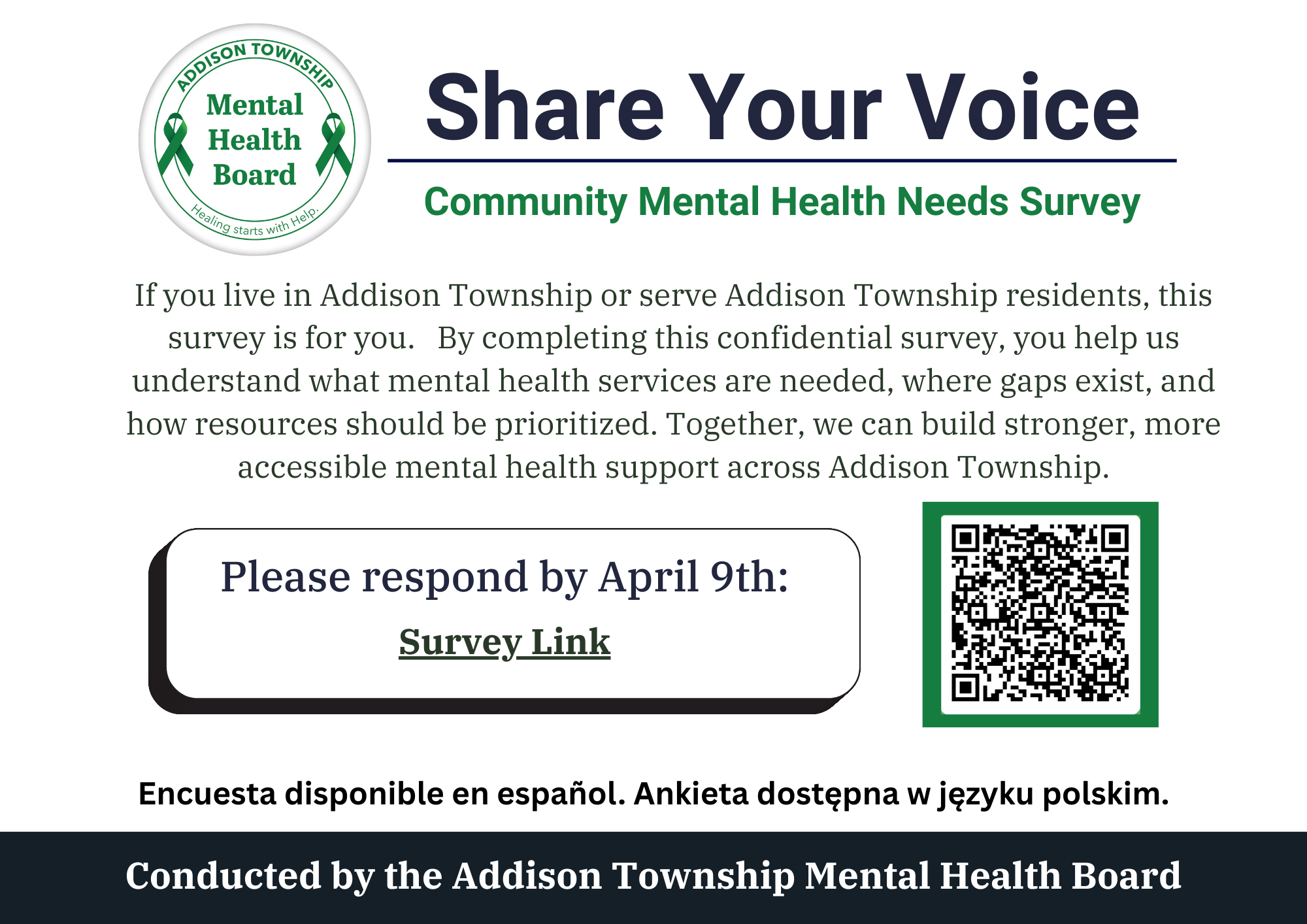 Addison Township residents invited to complete Addison Township Mental Health Board Community Needs Assessment