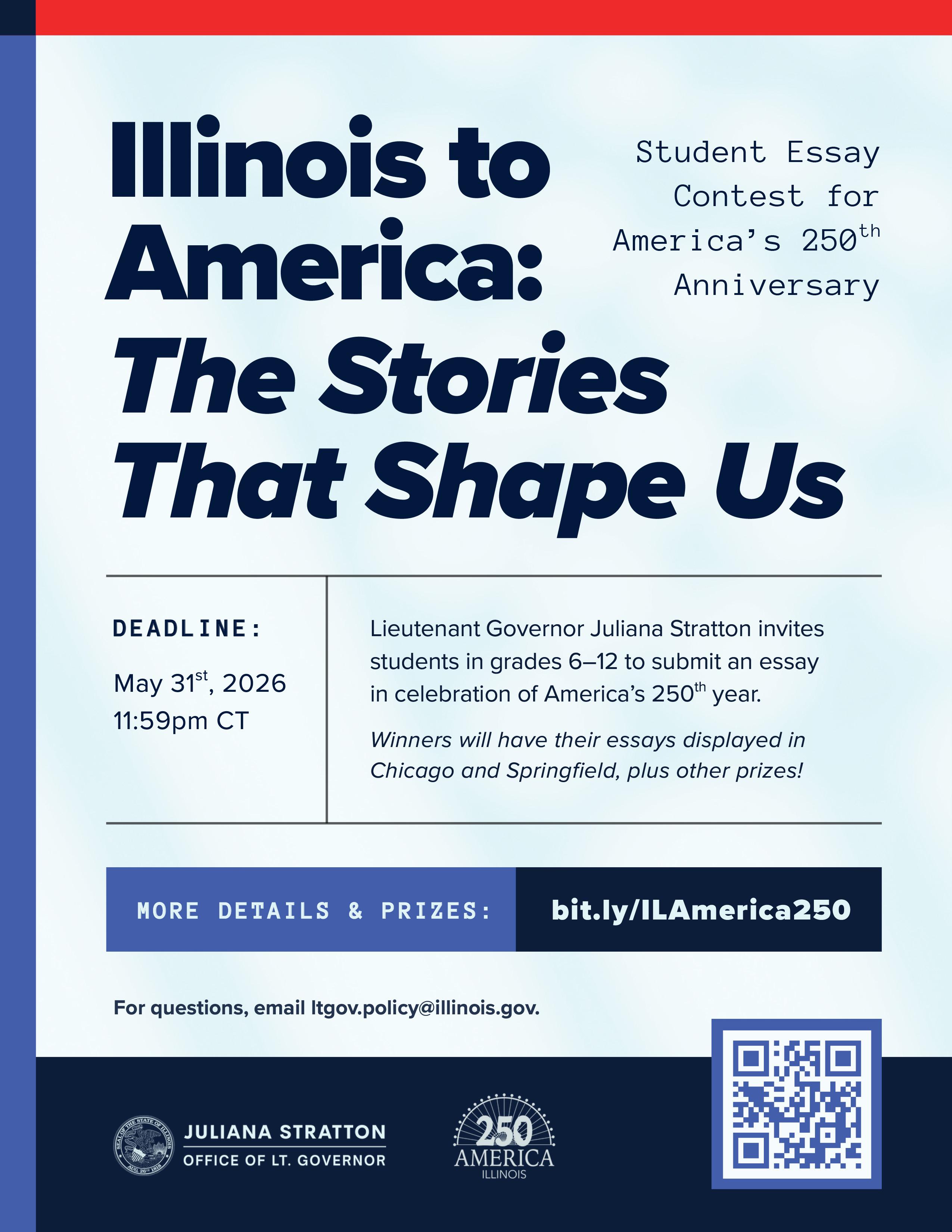 Students in grades 6-12 invited to submit essay in celebration of America's 250th year