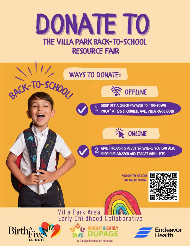 Villa Park Back-to-School Resource Fair seeking donations